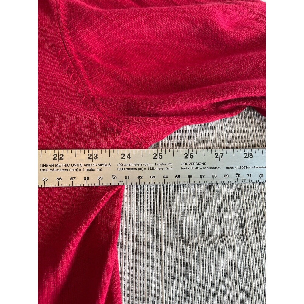 Orvis Sweater Mens Size Large Red 1/4 Zip Silk Cashmere Blend Long Sleeve - Picture 4 of 7